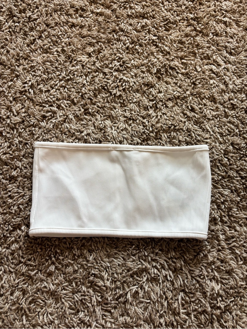 Edikted White Ribbed Bandeau